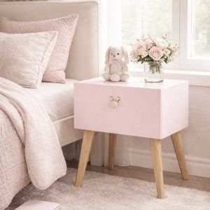 Buro mesa de noche rosa conejito
