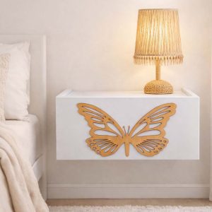Buro mesa de noche  mariposa blanco flotante
