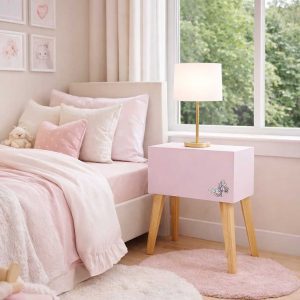 Buro mesa de noche Rosa con mariposa